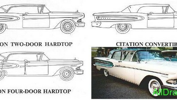 Edsel Citation - drawings (figures) of the car